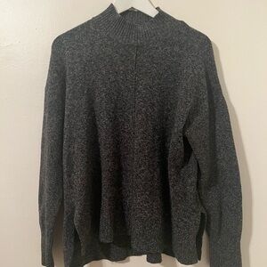 Tahari Mock Turtleneck Charcoal Gray Sweater size Large